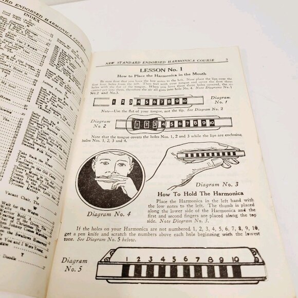 Vtg 1925-1954 Chicago Print New Standard Harmonica Instruction Song Book M-110 - Picture 3 of 7